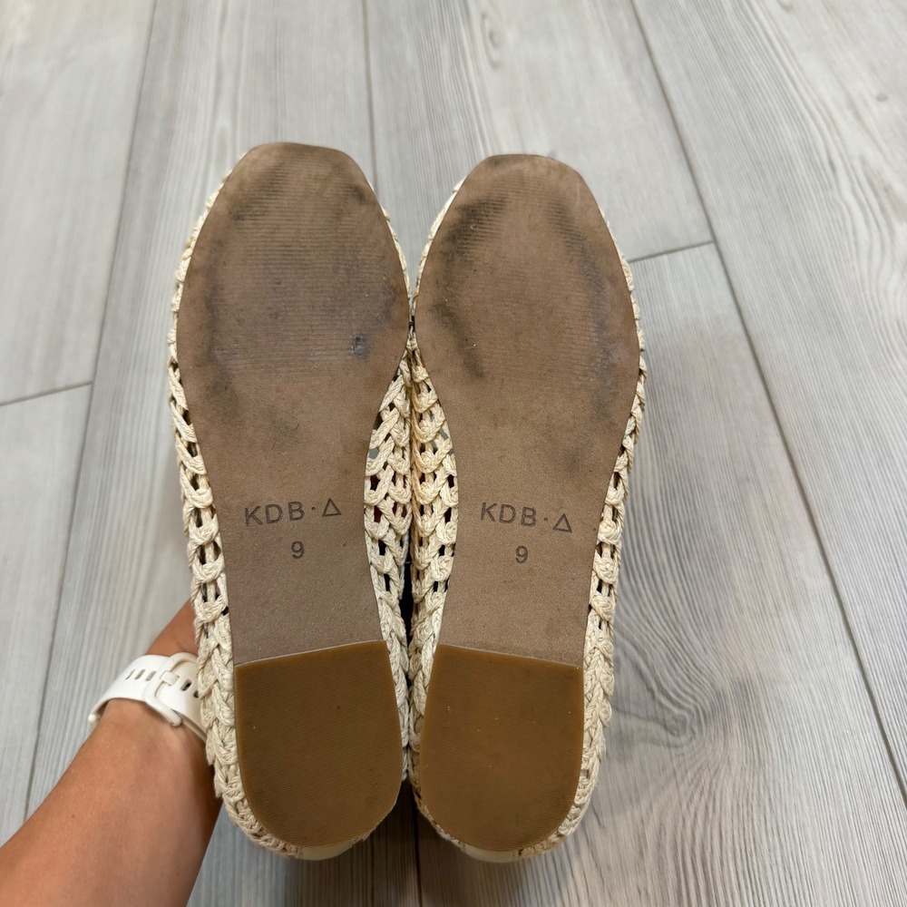 Kelsi Dagger Brooklyn Frankie Crochet Ballet Flat Cream Ivory Bow Shoes 9 - Picture 7 of 13